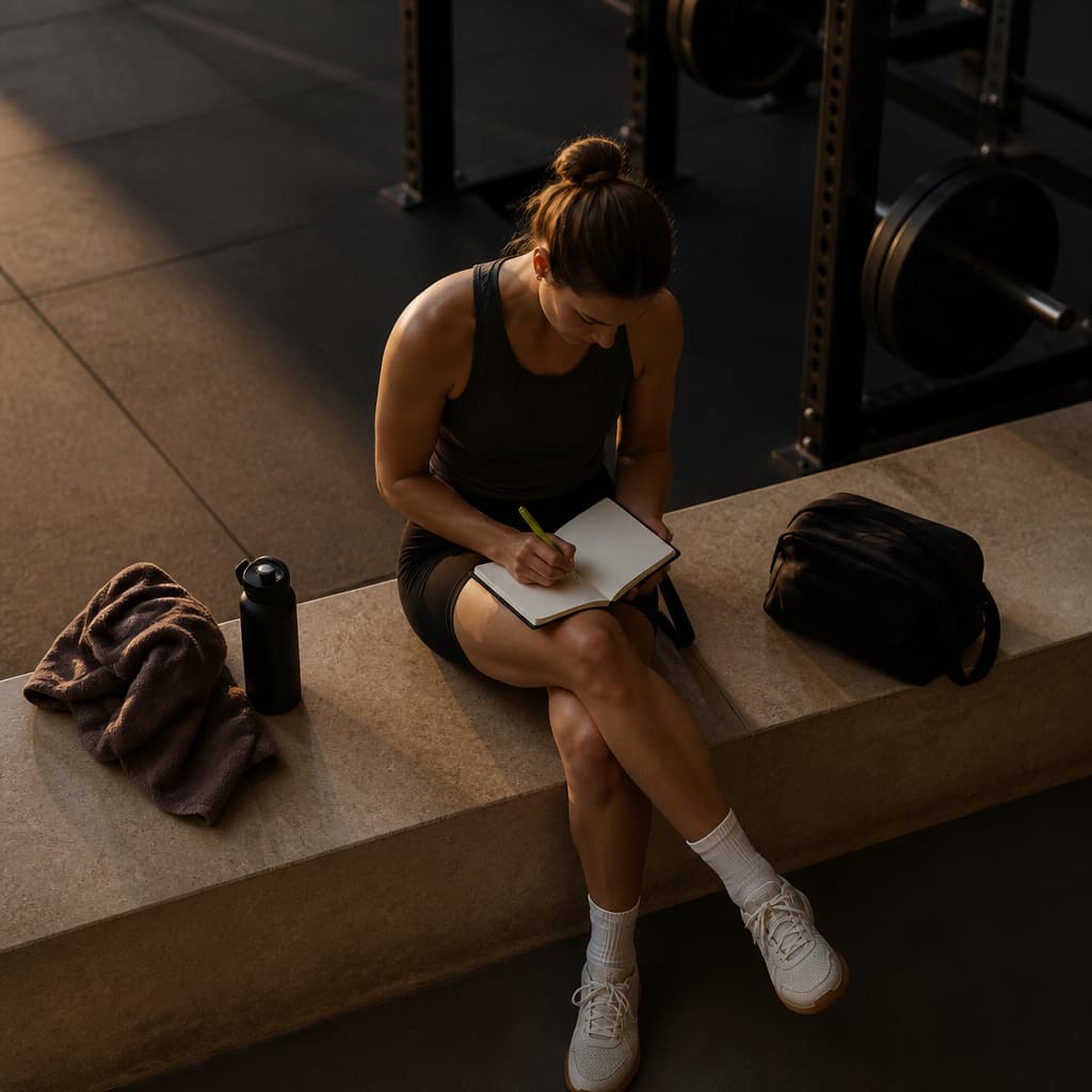 Athlete recording a shortened resistance-training session