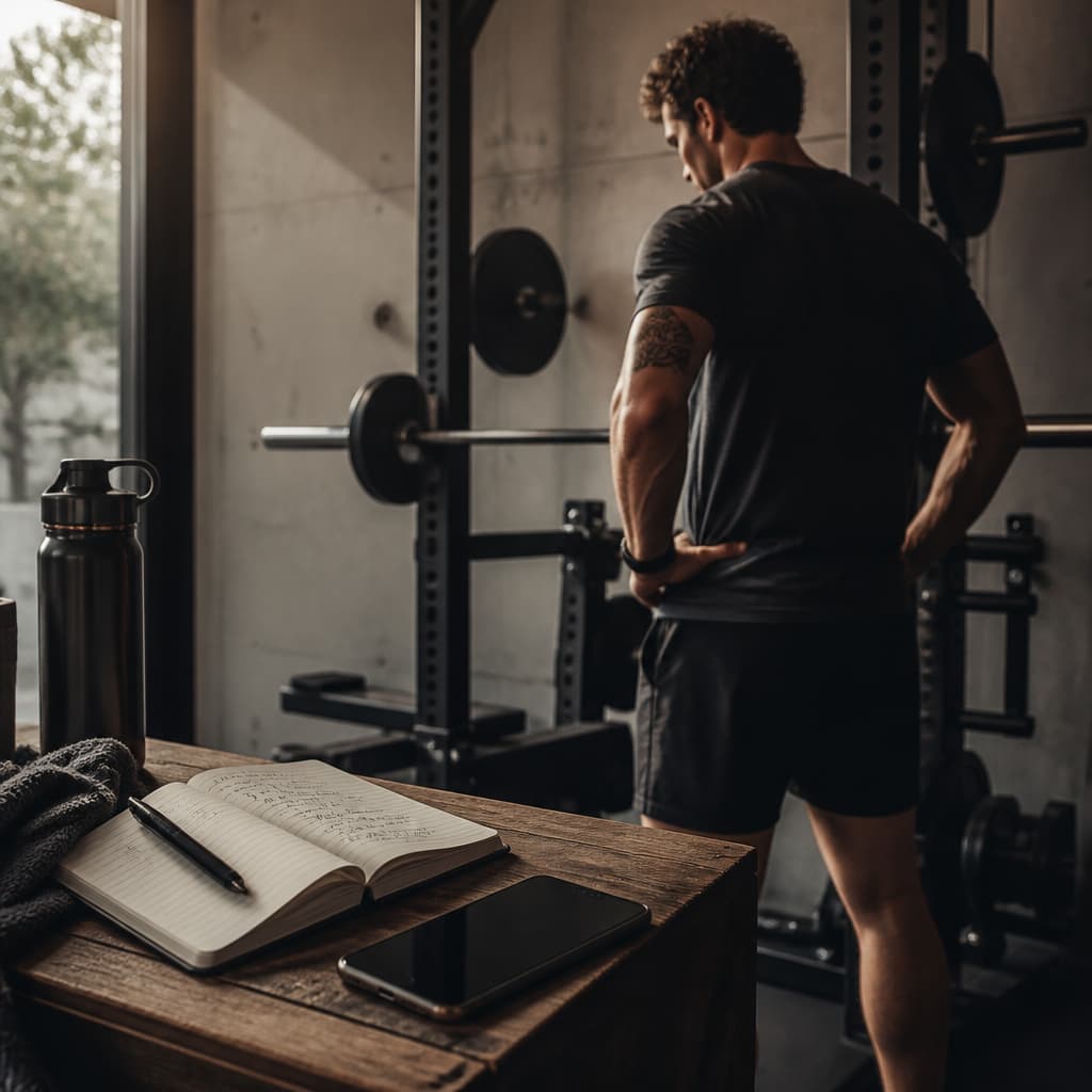 Phone and notes used to review a workout decision